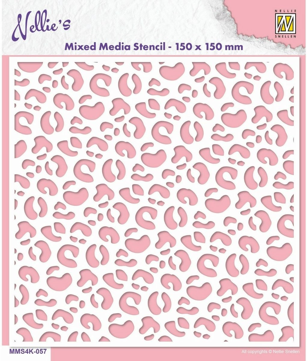 Mixed media stencil 15 x 15 cm - Leopard